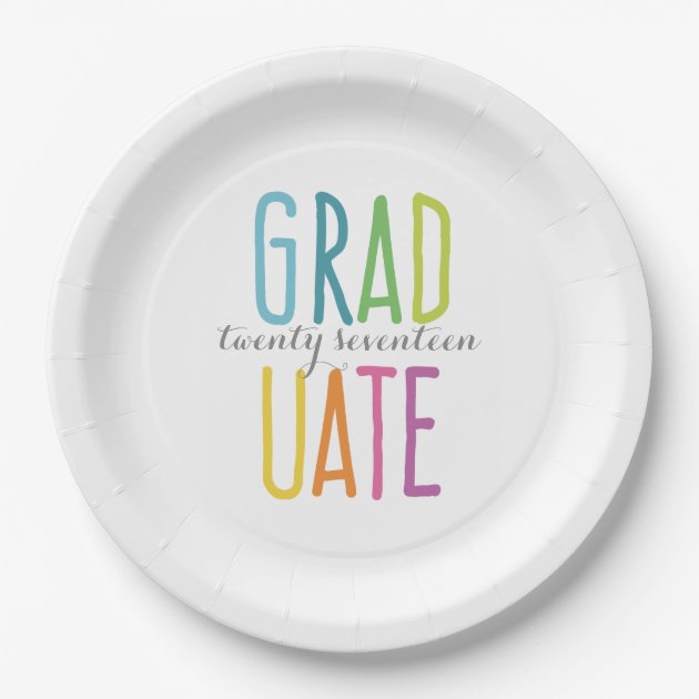 Cute Colorful Graduation Paper Plates