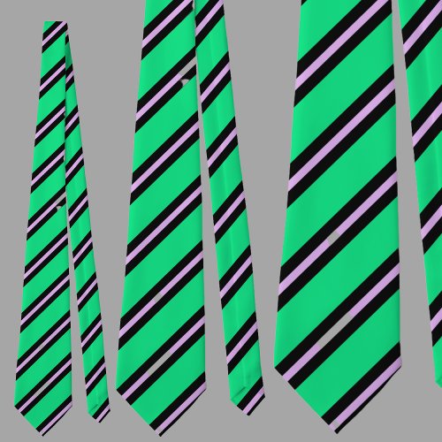 Cute Colorful Green Stripes Pattern          Neck Tie
