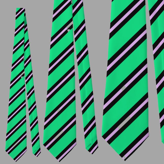 Cute Colorful Green Stripes Pattern          Neck Tie (Creator Uploaded)