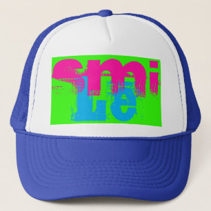 cute colorful grunge SMILE lettering Trucker Hat