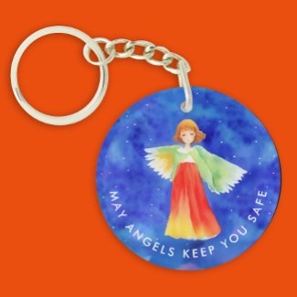 Cute Colorful Guardian Angel Watercolor 