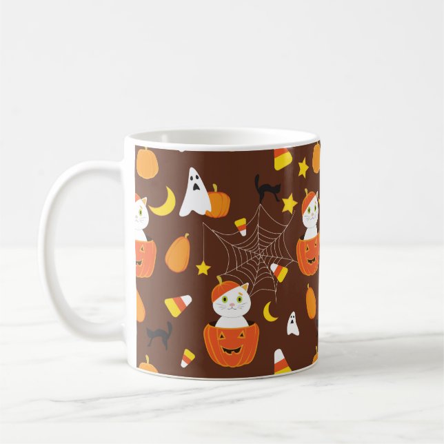 Cute colorful Halloween pattern Coffee Mug (Left)