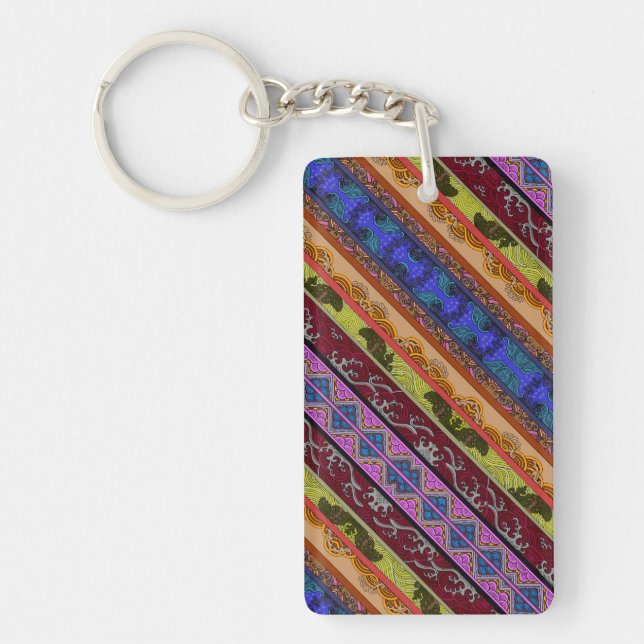 Cute colorful hand drawing  mug keychain (Front)