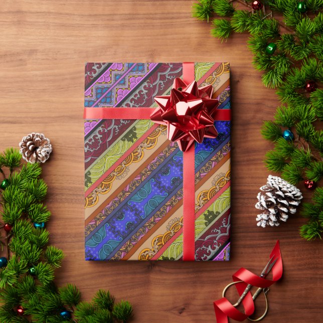 Cute colorful hand drawing  mug wrapping paper (Holiday Gift)