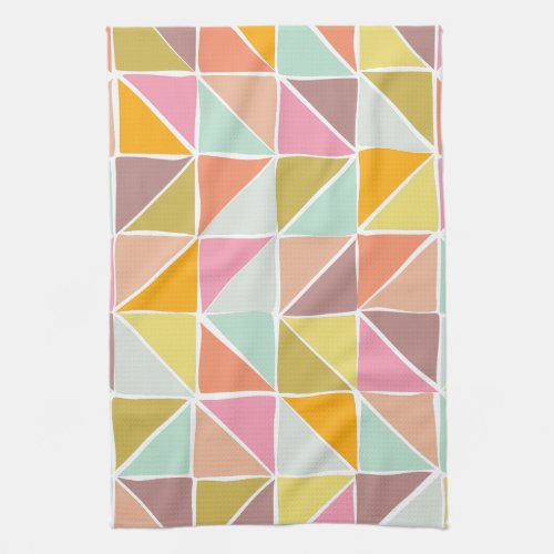 Cute Colorful Hand Drawn Geometric Pattern Kitchen Towel