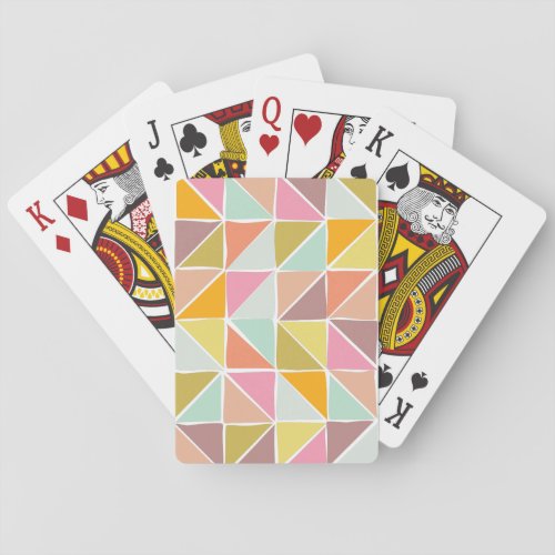 Cute Colorful Hand Drawn Geometric Pattern Playing Cards