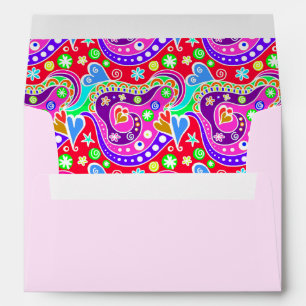 Cute colorful hand drawn pattern envelope