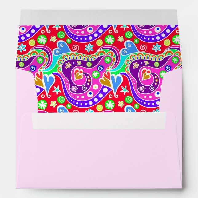 Cute colorful hand drawn pattern envelope (Back (Bottom))