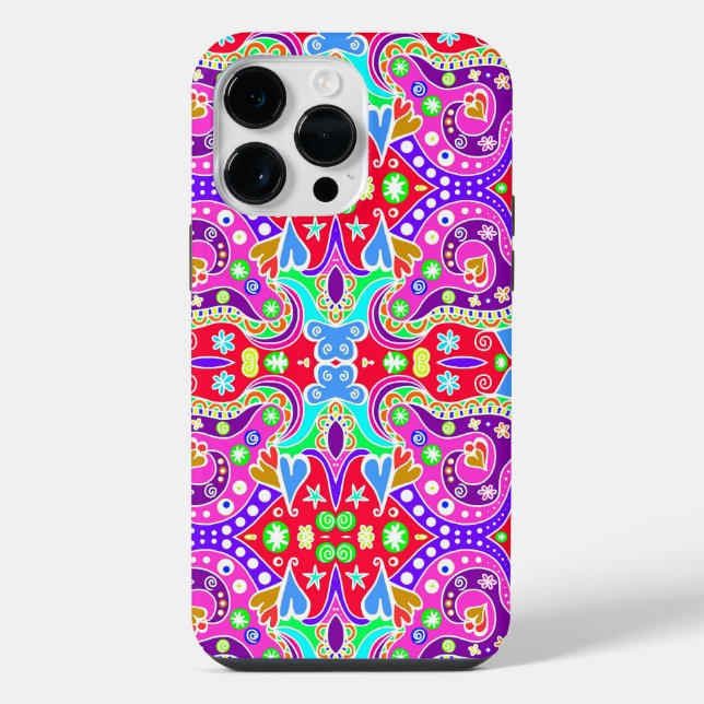 Cute colorful hand drawn pattern envelope iphone case (Back)