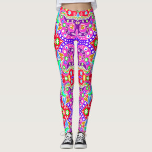 Cute colorful hand drawn pattern envelope leggings