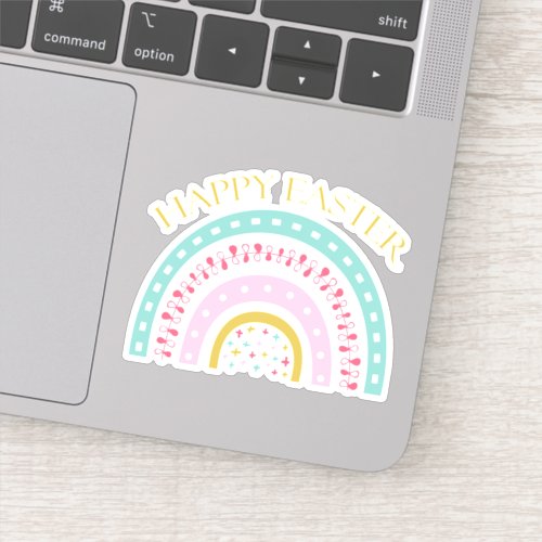 Cute Colorful Happy Easter Rainbow Vinyl Sticker