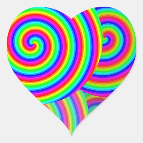 Cute colorful happy rainbow heart sticker