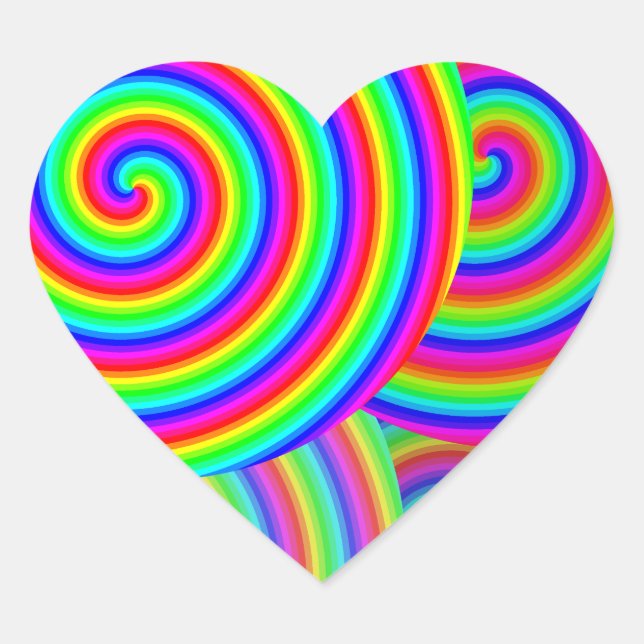 Cute colorful happy rainbow heart sticker (Front)