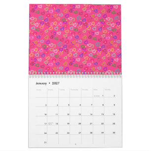 Cute Colorful Heart Calendar