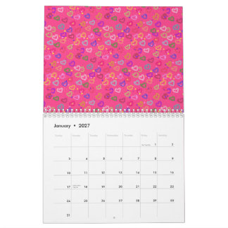 Cute Colorful Heart Calendar