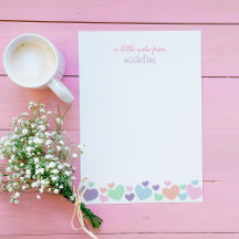 Cute Colorful Heart Girly Script Vertical