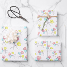 cute colorful heart lollipops