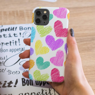 Cute Colorful Heart Pastel Valentine Love Pattern iPhone 16 Pro Case