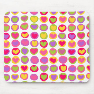Cute Colorful Heart Pastel Valentine Love Pattern Mouse Pad