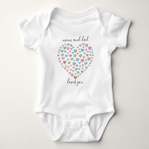 Cute Colorful Heart Pattern Baby Bodysuit
