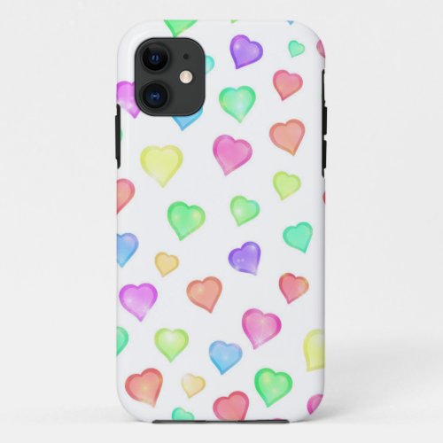 Cute Colorful Heart Pattern iPhone 11 Case