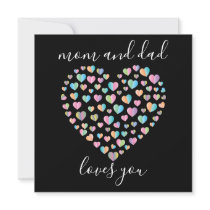 Cute Colorful Heart Pattern Holiday Card