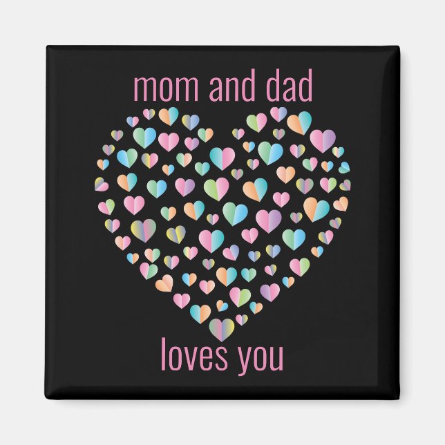 Cute Colorful Heart Pattern Magnet (Front)