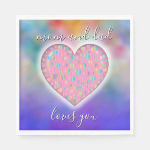 Cute Colorful Heart Pattern Napkins