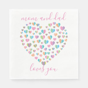 Cute Colorful Heart Pattern Napkins