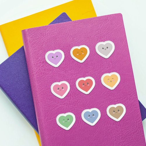 Cute Colorful Heart Stickers Set