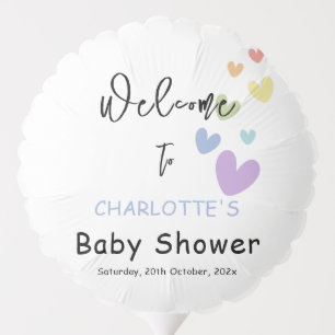 Cute & Colorful Hearts Baby Shower Balloon