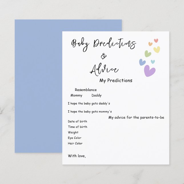 Cute & Colorful Hearts Baby Shower Game Flyer (Front/Back)