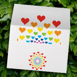 Cute colorful hearts envelope