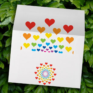 Cute colorful hearts envelope