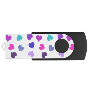 Cute colorful hearts flash drive
