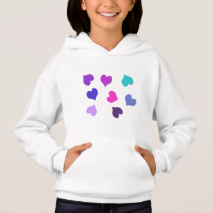 Cute colorful hearts hoodie