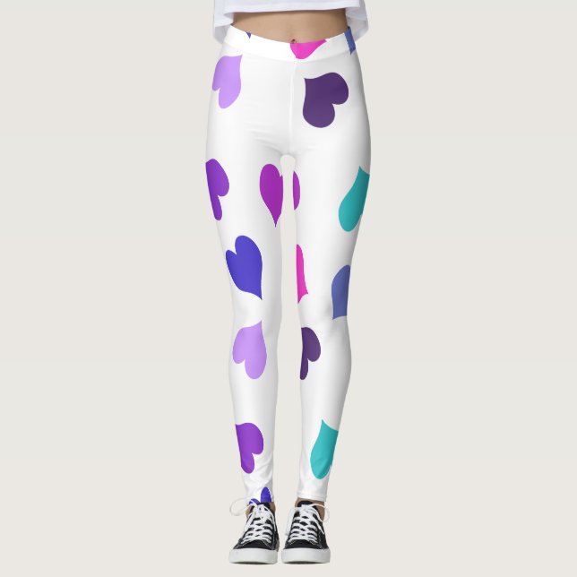 Cute colorful hearts leggings (Front)