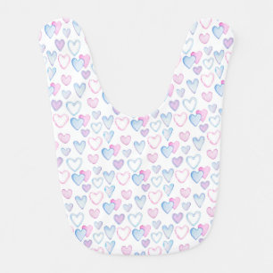 Cute Colorful Hearts Love Baby to customize Baby Bib