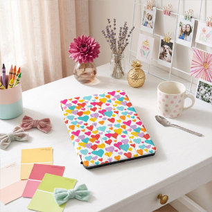 Cute Colorful Hearts Love On White iPad Mini Cover