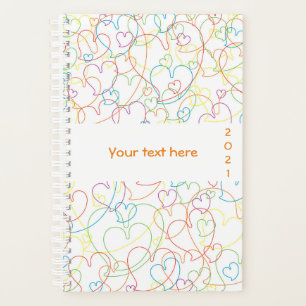 Cute Colorful Hearts Pattern - Hearts Net Classic Planner