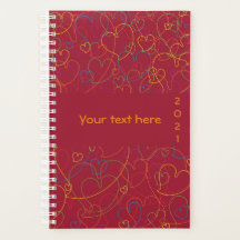 Cute Colorful Hearts Pattern - Hearts Net-Red Wine