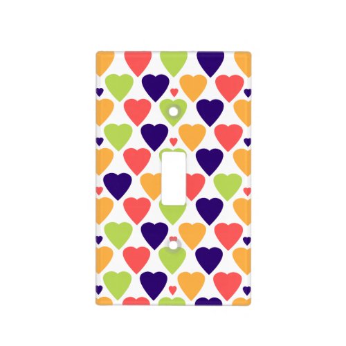 Cute Colorful Hearts Pattern Light Switch Cover