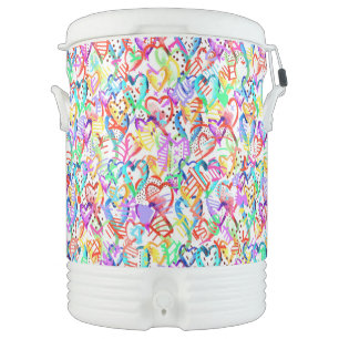 Cute colorful hearts patterns Case-Mate iPhone cas Beverage Cooler