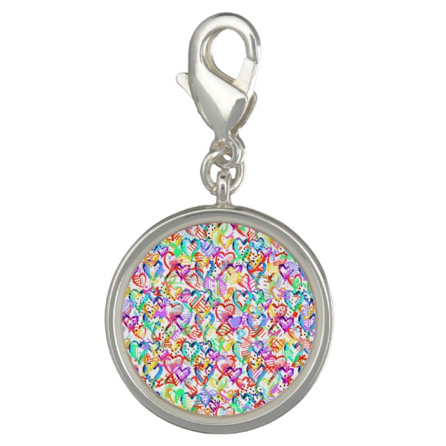 Cute colorful hearts patterns charm (Front)