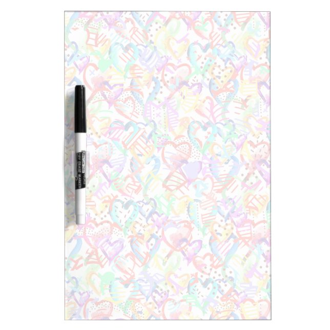 Cute colorful hearts patterns dry erase board (Front)