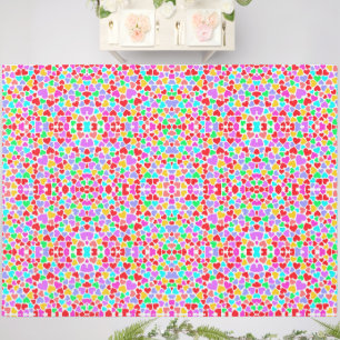 Cute colorful hearts patterns outdoor rug