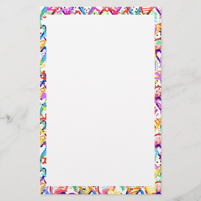 Cute colorful hearts patterns stationery (Front)
