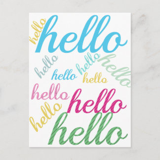 Cute Colorful Hello Postcard