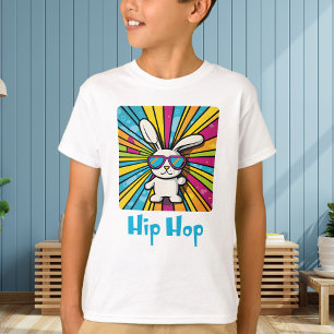 Cute Colorful Hip Hop Easter Bunny with Sunglasses T-Shirt
