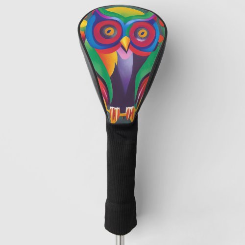 Cute Colorful Holographic Owl  Golf Head Cover